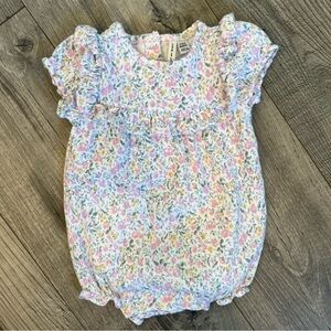 Janie and Jack Baby Floral Pointelle Romper- 6-12 months